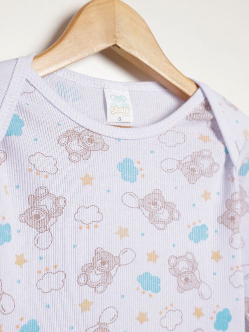 Camiseta Manga Longa Infantil Para Bebê - BRANCO