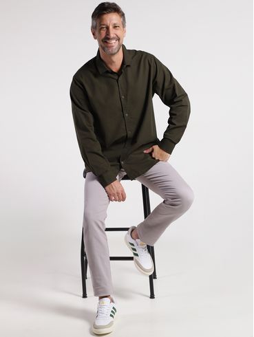 Camisa Sarja Manga Longa Vels Masculina VERDE