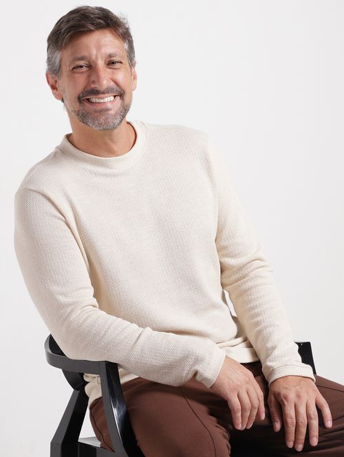 Suéter de Tricot Masculino NATURAL