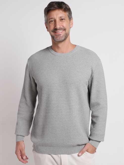 Blusão Tricot Manga Longa Masculino CINZA
