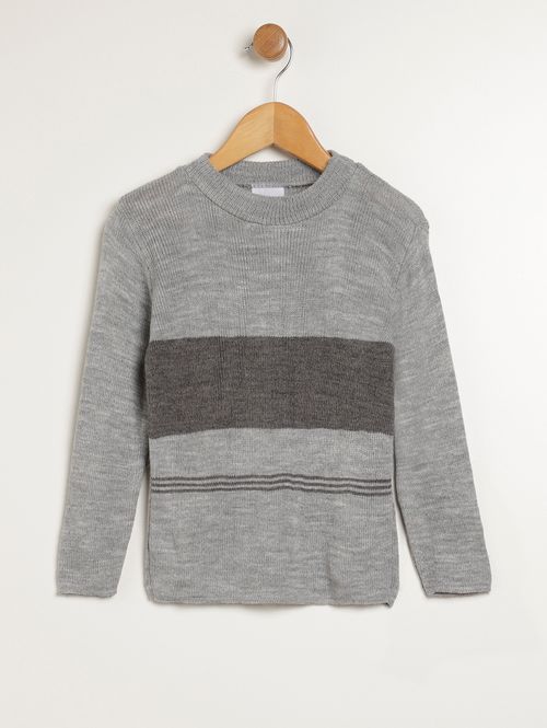 Blusão Tricot Manga Longa Infantil Para Menino - MESCLA