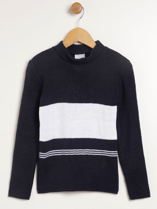 Blusão Tricot Manga Longa Infantil Para Menino - MARINHO