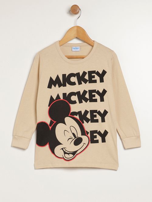 Camiseta Manga Longa Infantil Para Menino - BEGE