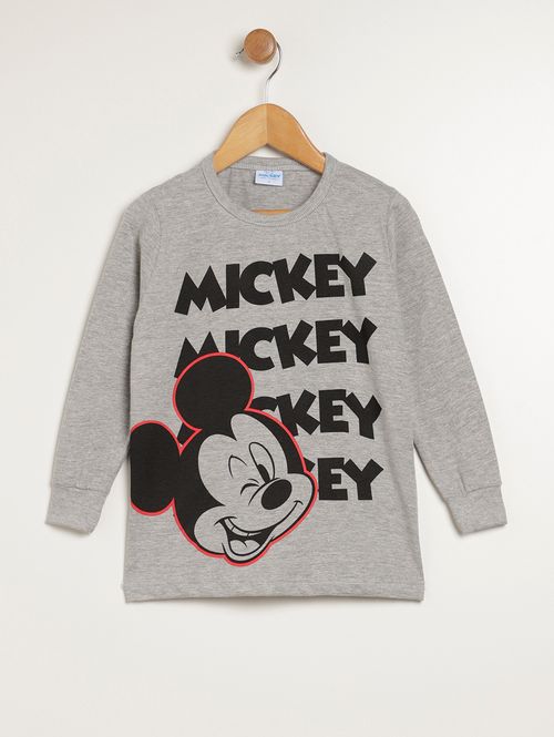 Camiseta Manga Longa Infantil Para Menino - CINZA