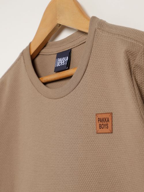Camiseta Manga Longa Infantil Para Menino - CAQUI