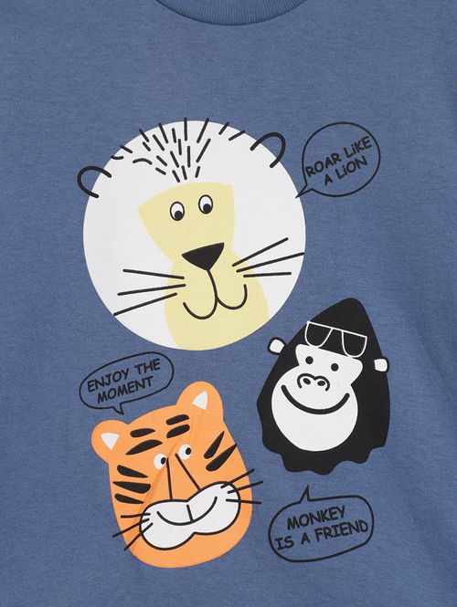 Camiseta Manga Longa Infantil Para Menino - AZUL