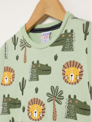 Camiseta Manga Longa Infantil Para Menino - VERDE
