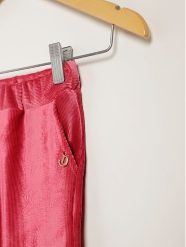 Calça Veludo Infantil Para Menina - BORDO