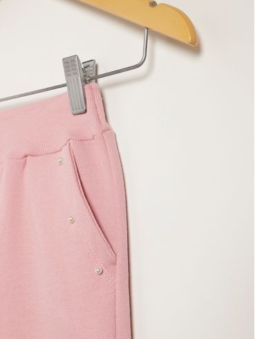 Calça Moletom Infantil Para Menina - ROSA