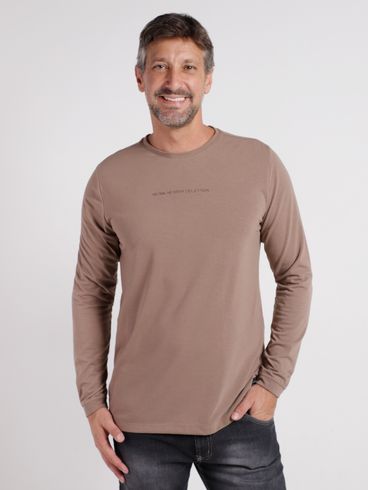 Camiseta Manga Longa Elétron Masculina CAQUI