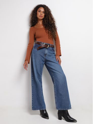 Blusa de Tricot Modal Feminina CARAMELO