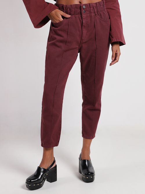 Calça Sarja Clochard Feminina BORDO
