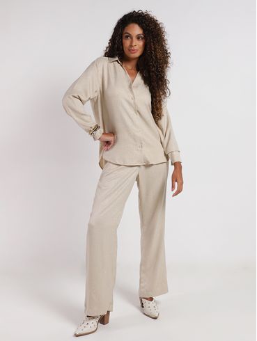 Camisa Brilho Autentique Feminina AREIA
