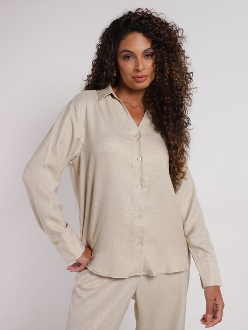 Camisa Brilho Autentique Feminina AREIA