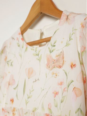 Vestido Tule Infantil Para Menina - OFF WHITE