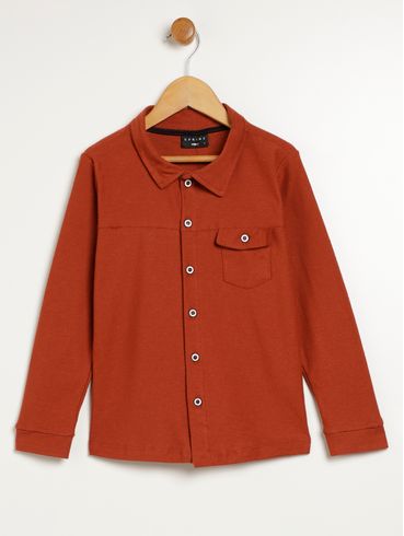 Camisa Manga Longa Infantil Para Menino - TELHA