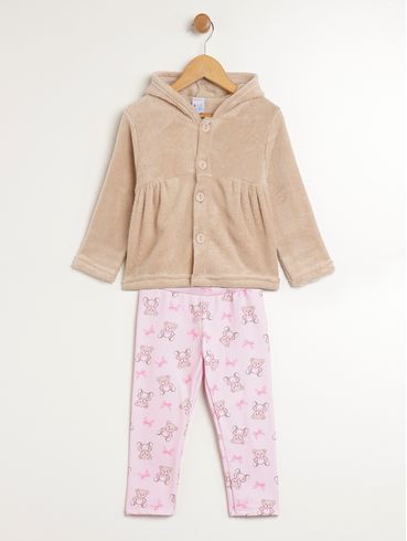 Conjunto Longo Infantil Para Menina - BEGE
