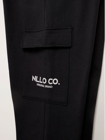 Calça Moletom Jogger Cargo Plus Size Masculina PRETO