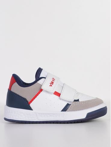 Tênis Velcro Infantil Para Menino - BRANCO/MARINHO