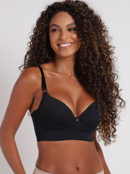 Sutiã Com Bojo Base Dupla Feminino PRETO