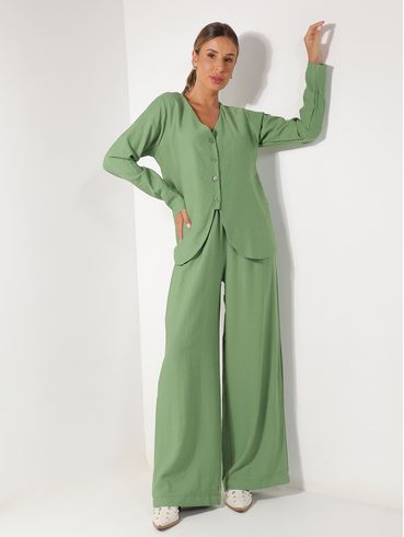 Calça Wide Leg Feminina VERDE