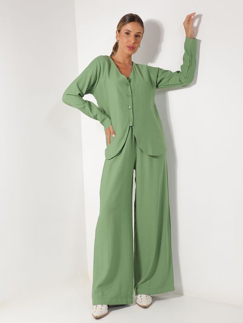 Calça Wide Leg Feminina VERDE