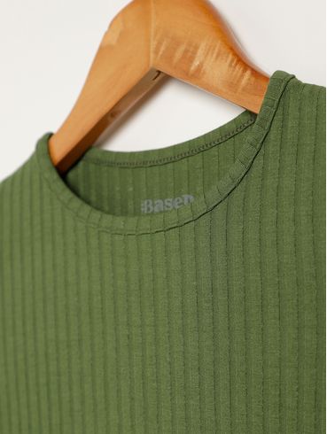 Blusa Cropped Manga Longa Juvenil Para Menina - VERDE