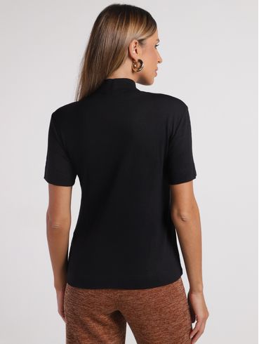 Blusa Manga Curta Feminina PRETO