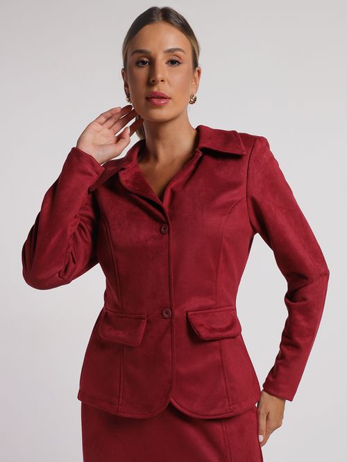 Blazer Suede Autentique Feminina VINHO