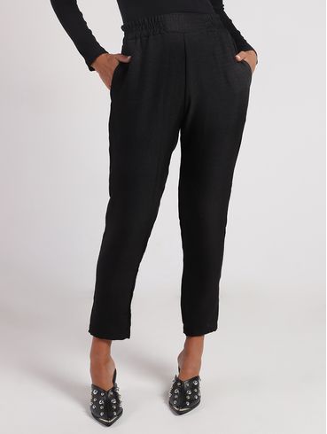 Calça Reta Alfaiataria Feminina PRETO
