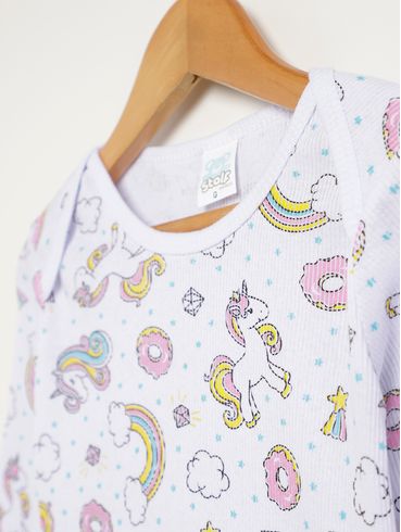 Camiseta Manga Longa Infantil Para Bebê - BRANCO