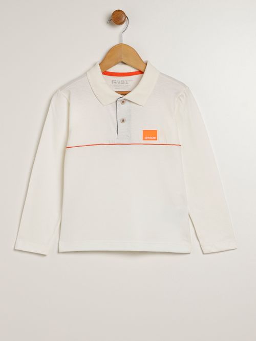 Polo Manga Longa Infantil Para Menino - OFF WHITE