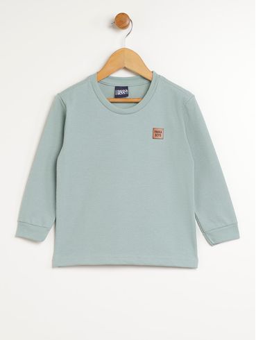 Camiseta Manga Longa Infantil Para Menino - VERDE