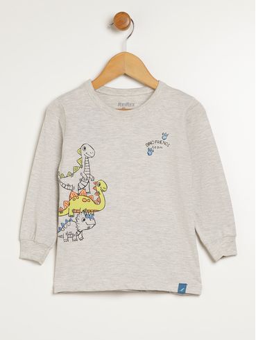 Camiseta Manga Longa Infantil Para Menino - MESCLA