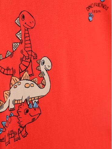 Camiseta Manga Longa Infantil Para Menino - VERMELHO