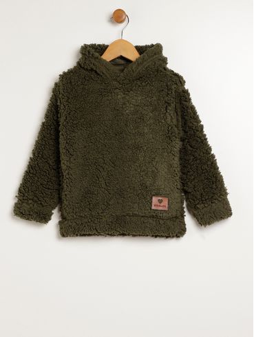 Moletom Com Capuz Infantil Para Menina - VERDE