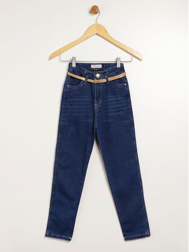 Calça Jeans Skinny Juvenil Para Menina - AZUL