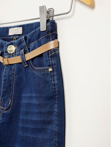 Calça Jeans Skinny Juvenil Para Menina - AZUL