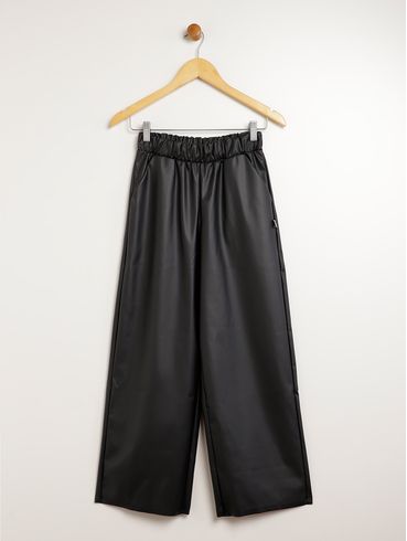 Calça Wide Leg Juvenil Para Menina - PRETO