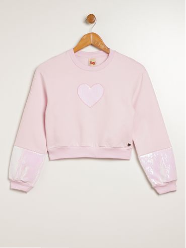 Moletom Cropped Juvenil Para Menina - ROSA