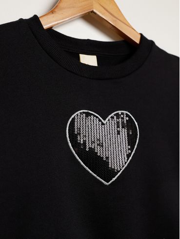Moletom Cropped Juvenil Para Menina - PRETO