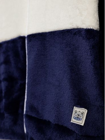 Jaqueta Moletom Infantil Para Menino - OFF WHITE/MARINHO