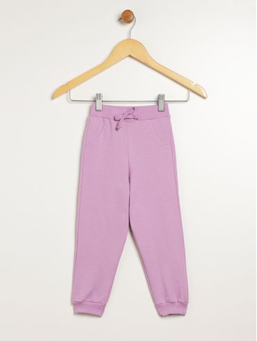 Calça Moletom Infantil Para Menina - LILAS