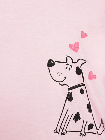 Pijama Longo Juvenil Para Menina - ROSA/MESCLA