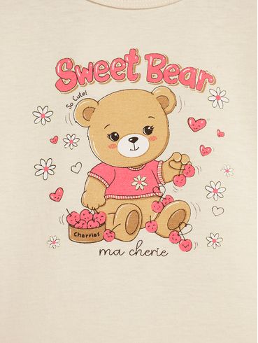 Pijama Longo Infantil Para Menina - CREME