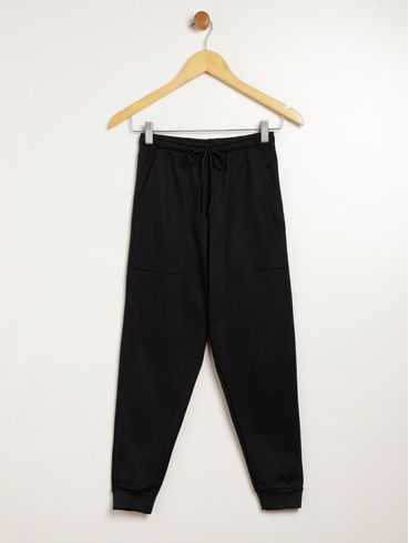 Calça Moletom Juvenil Para Menino - PRETO
