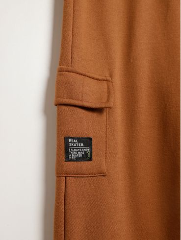 Calça Moletom Juvenil Para Menino - MARROM