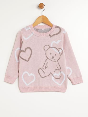 Blusão Tricot Infantil Para Menina - ROSA