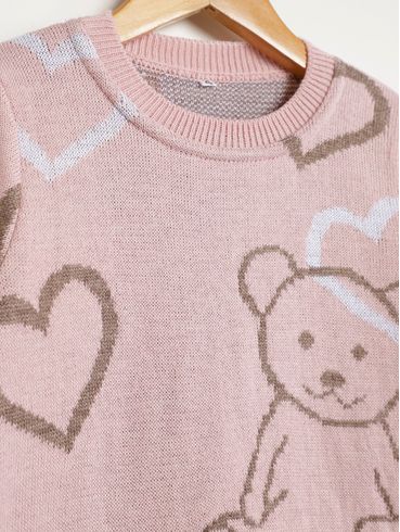 Blusão Tricot Infantil Para Menina - ROSA