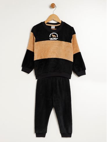 Conjunto Longo Infantil Para Menino - PRETO
